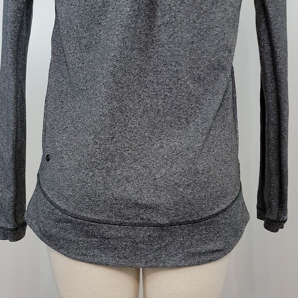 LULULEMON Exhalation Pullover II Heathered Speckle Black size 4 - Picture 7 of 9